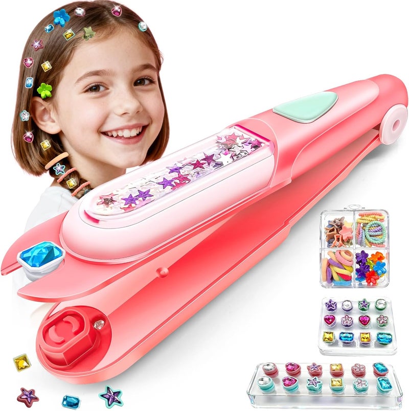 CLRDZN Hair Gem Stamper Kit,Hair Ties and Hair Clips Bling Hair Jewels for Girls Toys, Hair Styling Tool with Reusable Shining Diamonds, Birthday Gifts Toys for Girls Ages 3 4 5 6 8-12 - Image 1